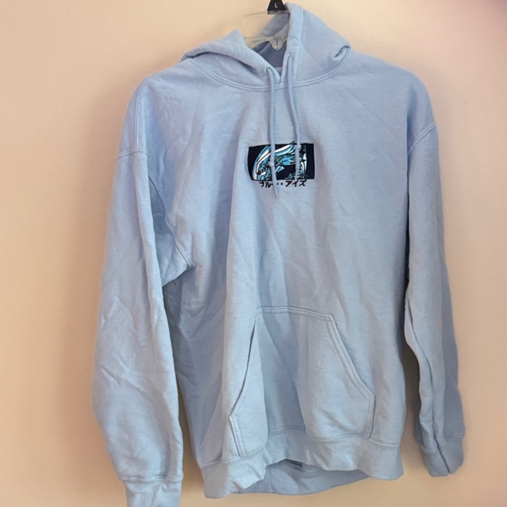 Light Blue, Blue Eyes White Dragon Graphic Hoodie